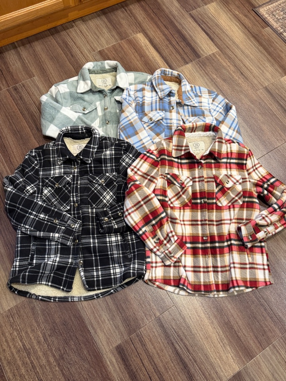 Sage Plaid Button-Up Shackets